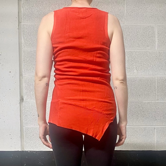 Vintage Y2K Orange Knit Asymmetrical Tank Top with Matching Shrug NWT - Picture 4 of 10